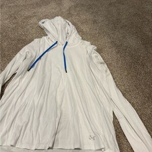 LG White Hoodie with Blue Drawstrings